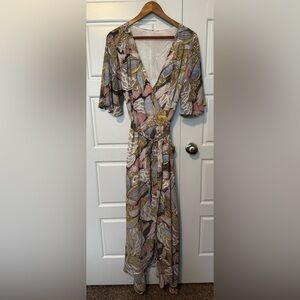 Elegant Multicolor Wrap Dress